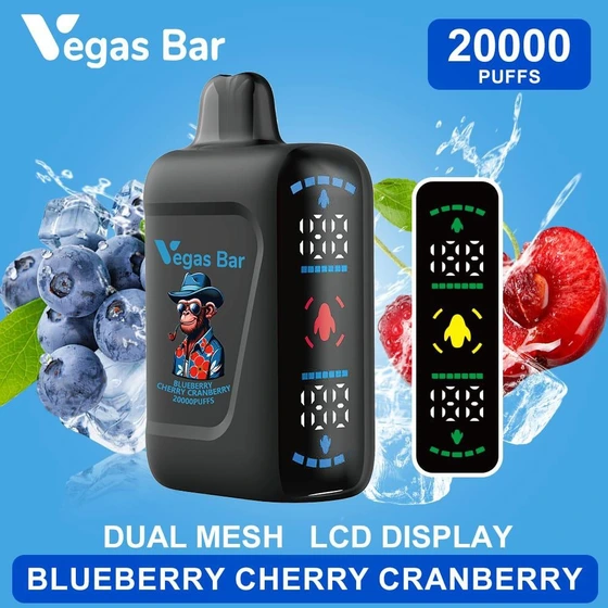 خرید پاد یکبارمصرف 20,000 پاف vegas bar بلوبری آلبالو blueberry cherry cranberry