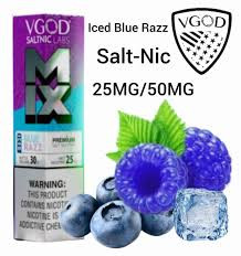 سالت میکس بلو بری رزبری یخ ویگاد 25 میلی گرم /// VGOD Salt Mix Blue Razz Iced 25 mg