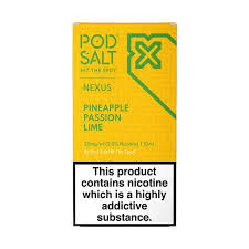 سالت آناناس پشن فروت لیمو پادسالت حجم 30 میلی لیتر نیکوتین 25 میلی گرم/// Pod Salt Pineapple Passion Lime 30ml/25mg