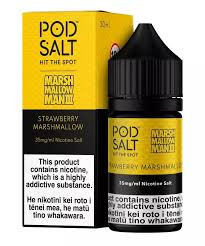 سالت مارشمالو توت فرنگی پادسالت حجم 30 میلی لیتر نیکوتین 25 میلی گرم/// Pod Salt Strawberry Marshmallow 30ml/25mg