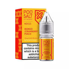 سالت انبه توت فرنگی هلو پادسالت حجم 30 میلی لیتر نیکوتین 25 میلی گرم/// Pod Salt Mango Strawberry Peach 30ml/25mg