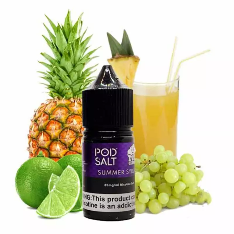 سالت آناناس انگور لیموناد پادسالت حجم 30 میلی لیتر نیکوتین 25 میلی گرم/// Pod Salt Summer Syrup 30ml/25mg