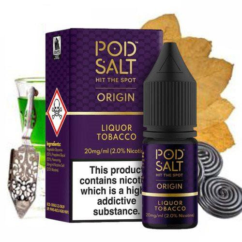 سالت تنباکو لیکور پادسالت حجم 30 میلی لیتر نیکوتین 25 میلی گرم/// Pod Salt Liquor Tobacco 30ml/25mg