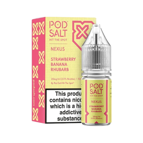 سالت توتفرنگی موز ریواس پادسالت حجم 30 میلی لیتر نیکوتین 25 میلی گرم/// Pod Salt Starwberry Banana Rhubarb 30ml/25mg