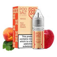 سالت سیب هلو یخ پادسالت حجم 30 میلی لیتر نیکوتین 25 میلی گرم/// Pod Salt Fuji Apple Peach ice edition 30ml/25mg