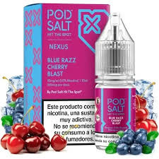 سالت بلوبری رزبری گیلاس یخ پادسالت حجم 30 میلی لیتر نیکوتین 25 میلی گرم/// Pod Salt Blue Razz Cherry Blast 30ml/25mg