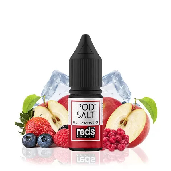سالت اسموتی تمشک یخ پادسالت حجم 30 میلی لیتر نیکوتین 25 میلی گرم/// Pod Salt Blue RazApple Ice 30ml/25mg