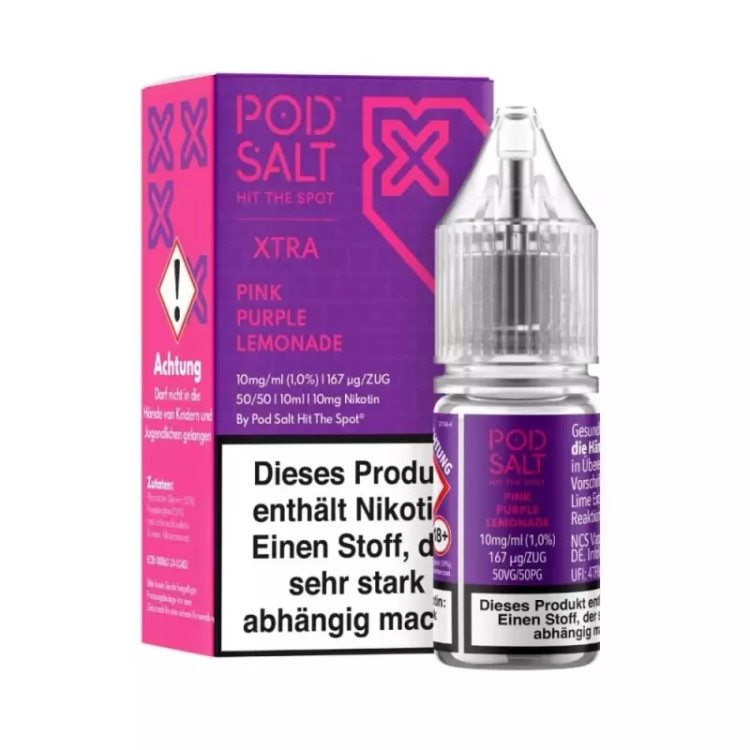 سالت لیموناد صورتی و بنفش پادسالت حجم 30 میلی لیتر نیکوتین 25 میلی گرم/// Pod Salt Pink Purple Lemonade 30ml/25mg