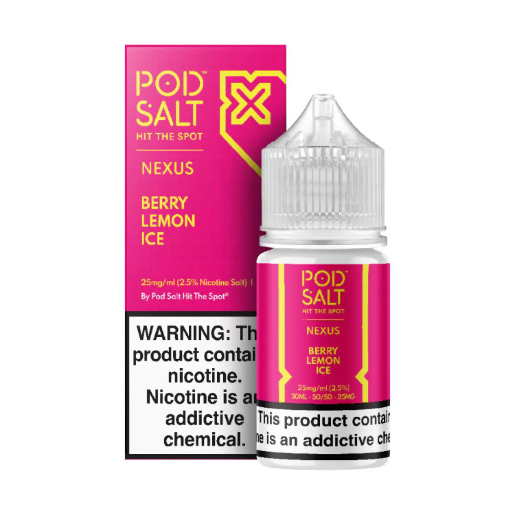 سالت بری (تمشک) لیمو یخ پادسالت حجم 30 میلی لیتر نیکوتین 25 میلی گرم/// Pod Salt Berry Lemon ICE 30ml/25mg