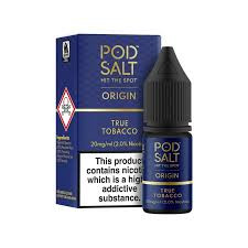 سالت تنباکو خالص پادسالت (ترو توباکو) حجم 30 میلی لیتر نیکوتین 25 میلی گرم//// Pod Salt True Tobacco 30ml/25mg