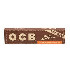 خرید کاغذ سیگار پیپر او سی بی اسلیم بلند قهوه ای با فیله OCB Slim