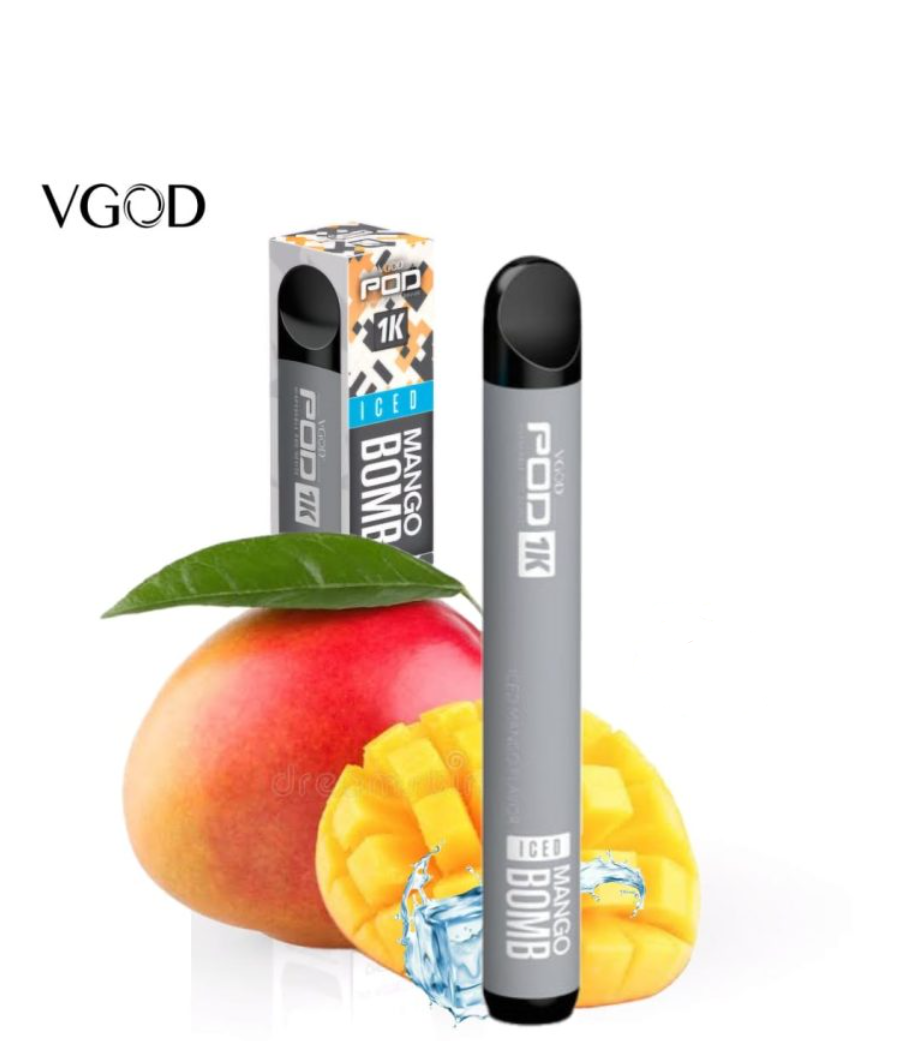 خرید پاد یکبارمصرف 1,000 پاف VGOD انبه یخ