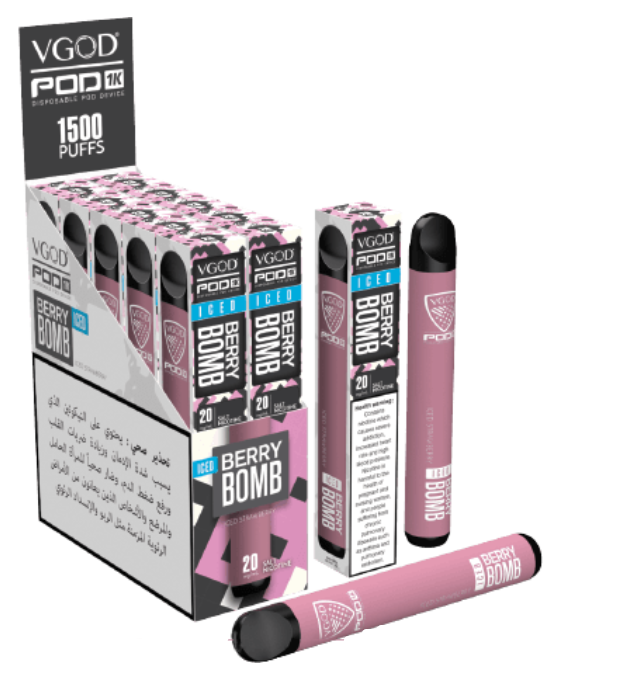 خرید پاد یکبارمصرف 1,000 پاف VGOD توت فرنگی یخ