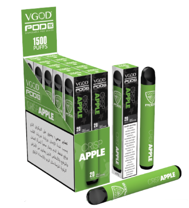 خرید پاد یکبارمصرف 1,000 پاف VGOD سیب