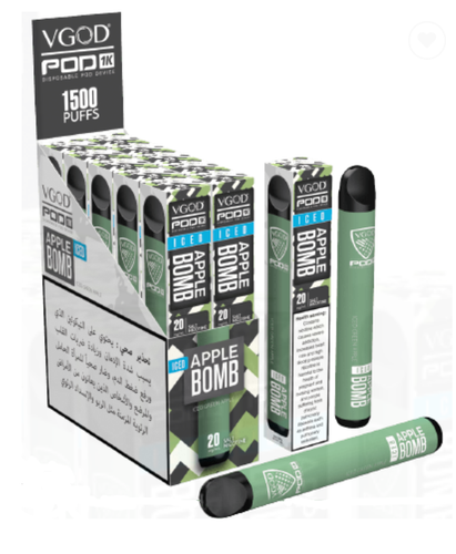 خرید پاد یکبارمصرف 1,000 پاف VGOD سیب سبز یخ