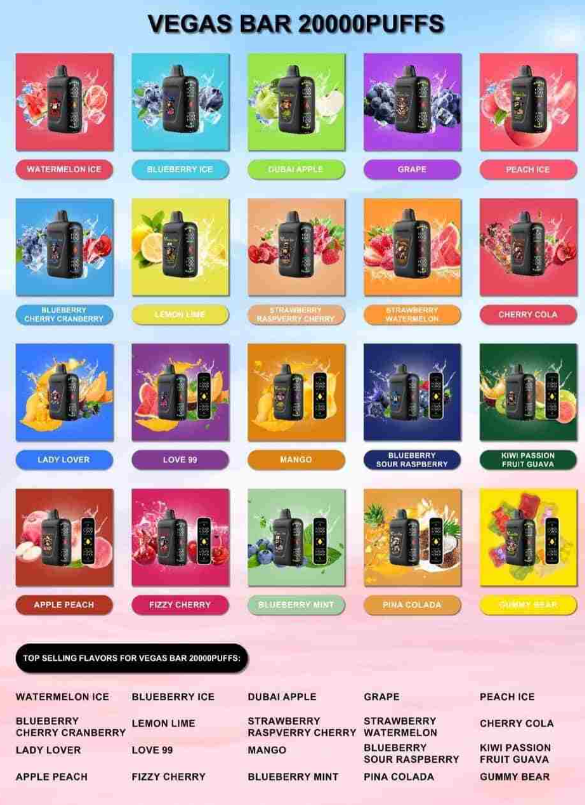 خرید پاد یکبارمصرف 20,000 پاف وگاس بار لیمو تمشک پرتقال