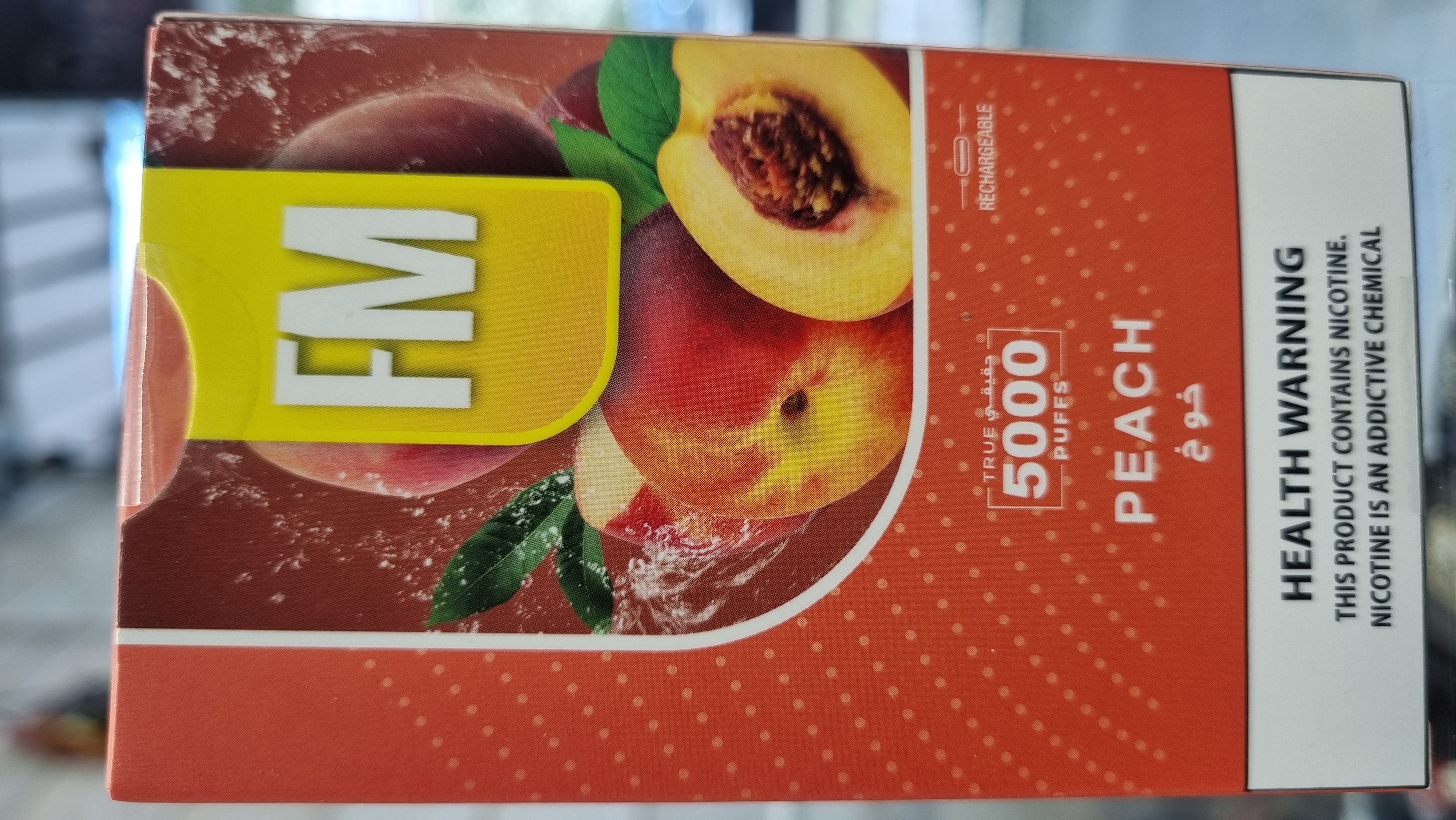 خرید پاد یکبارمصرف 5000 پاف برند اف ام هلو