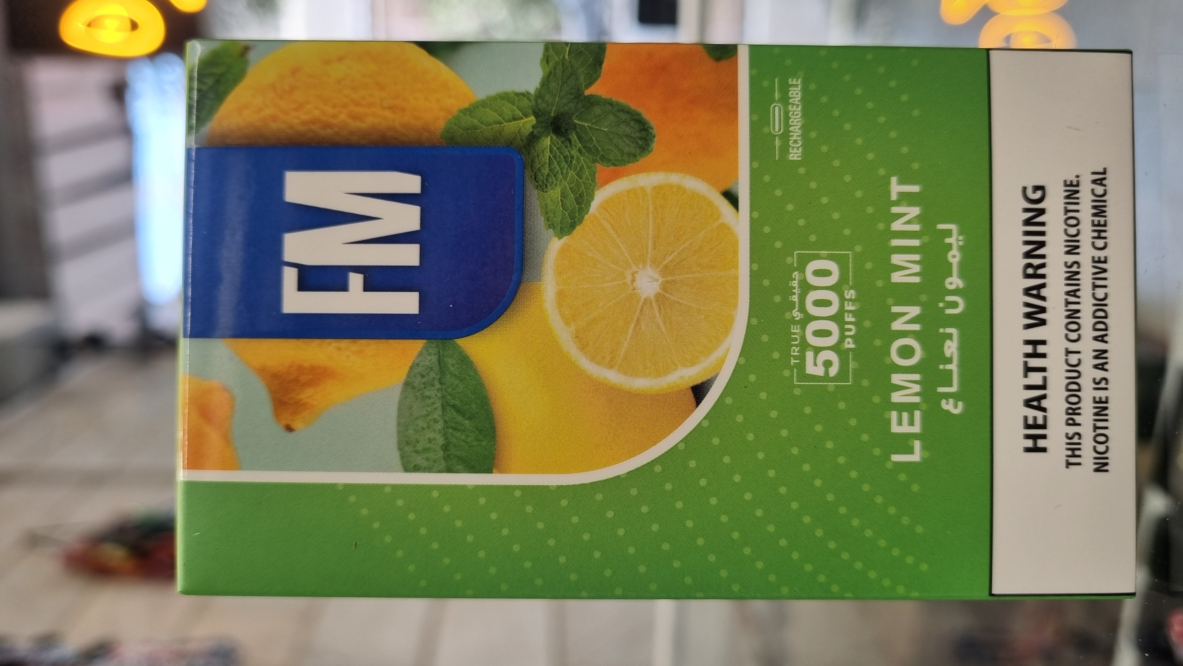 خرید پاد یکبارمصرف 5000 پاف برند اف ام لیمو نعناع