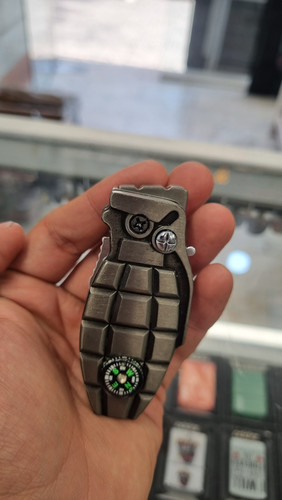 خرید فندک اتمی طرح نارنجک نقره ای