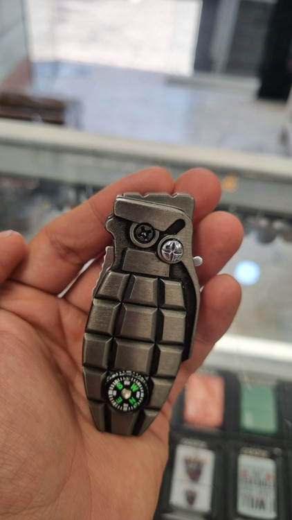 خرید فندک اتمی طرح نارنجک نقره ای