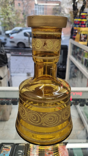 خرید شیشه قلیان طلایی طرح دار