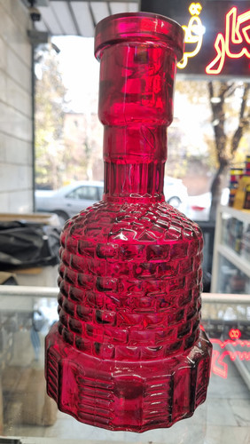 خرید شیشه قلیان قرمز طرح دار