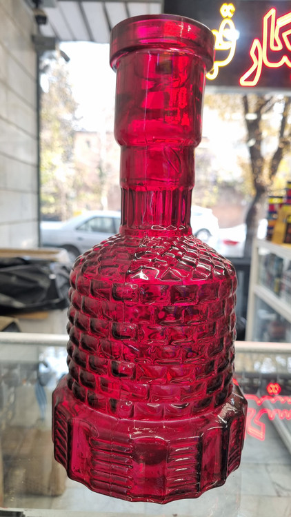 خرید شیشه قلیان قرمز طرح دار