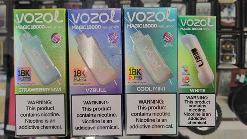 خرید یکبارمصرف 54000 پاف سه طعمی نعناع یخ , انرژی زا و توت فرنگی کیوی وزول