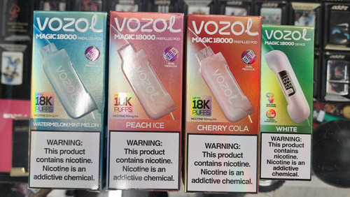 خرید یکبارمصرف 54000 پاف سه طعمی هندوانه طالبی نعناع , آلبالو نوشابه و هلو یخ وزول