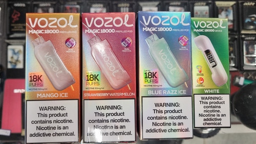 خرید یکبارمصرف 54000 پاف سه طعمی بلوبری تمشک یخ , توت فرنگی هندوانه و انبه یخ وزول