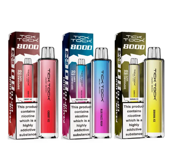 خرید پاد یکبارمصرف 8000 پاف تیک تاک تمشک بلوبری