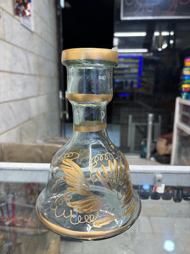 خرید شیشه قلیان بی رنگ طرح دار