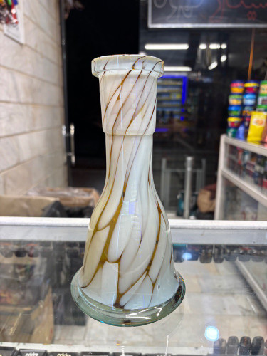 خرید شیشه قلیان سفید خط دار