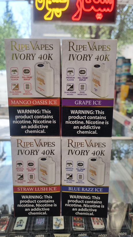 خرید پاد یکبارمصرف 40,000 پاف Ripe Vapes انبه یخ